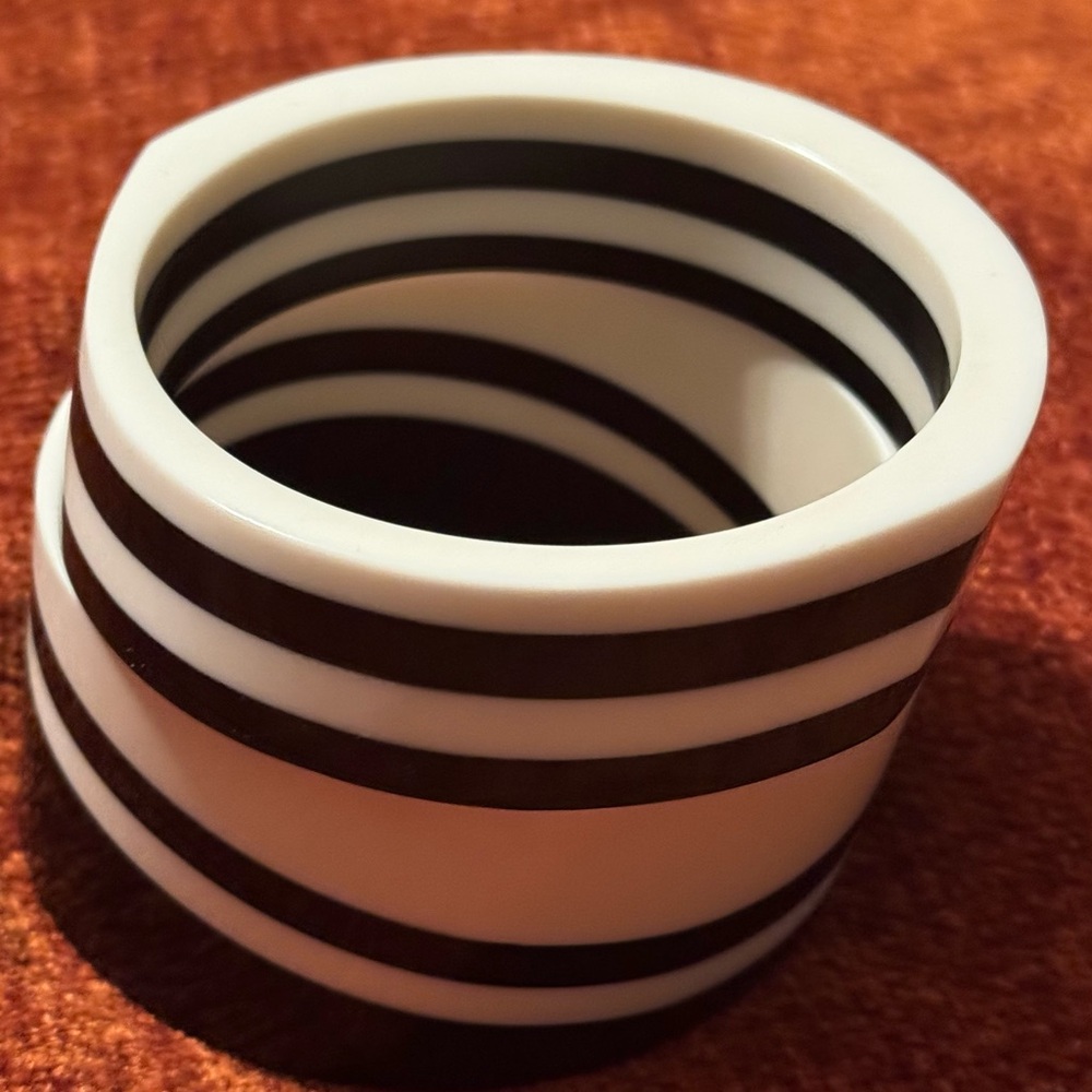 Striped Black and White Decorative Bangle